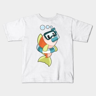 Fish Swimming Snorkel Kids T-Shirt